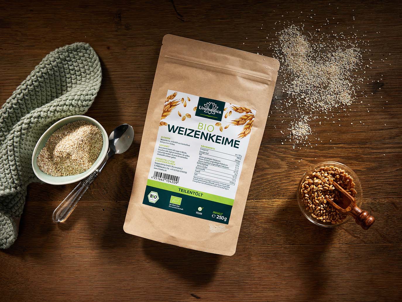 Organic Wheatgerm  partially de-oiled - 250 g - from Unimedica